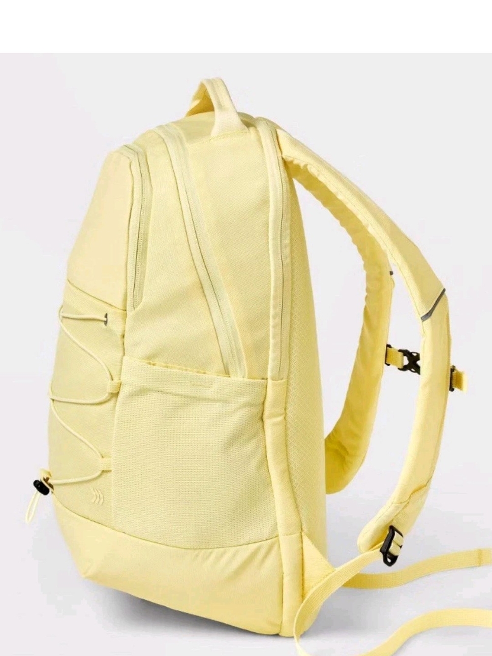 On Motion 17.5 In Buttercream Yellow Water-resistant Backpack Book Bag NWT - Picture 3 of 3